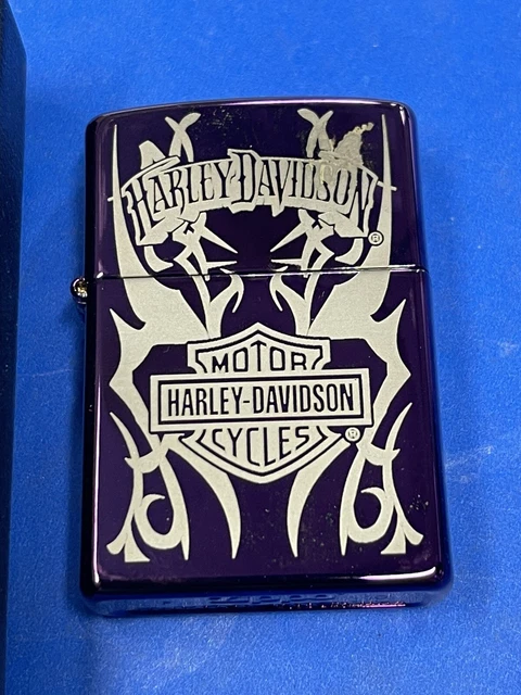 Zippo 2010 Harley Davidson Tribal Bar & Shield Purple Abyss Lighter Unfired V106