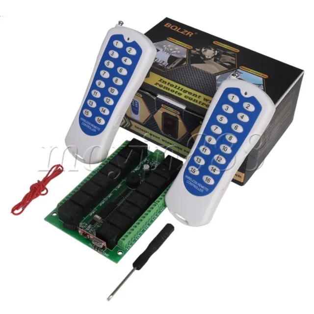 Inching/Self-lock/Interlock 433MHZ 12V 16CH Remote Control Switch 16-Key