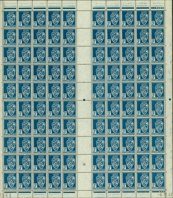Algeria 1942-French Colony-MNH stamps. Yvert Nr.:194. Sheet of 100(EB) AR1-00415