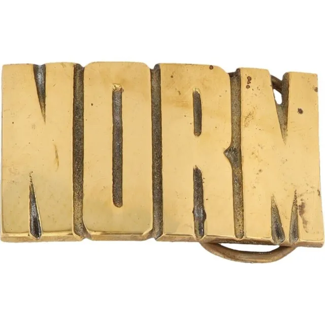 New Brass Norman Norm Normie Name Tag Hippie Hippy 1970s NOS Vintage Belt Buckle