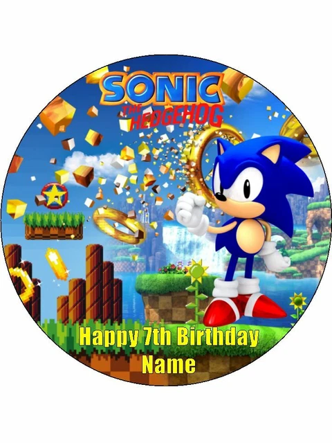 SONIC THE HEDGEHOG 19cm Edible Icing Image Cake Toppers Birthday Decorations #1