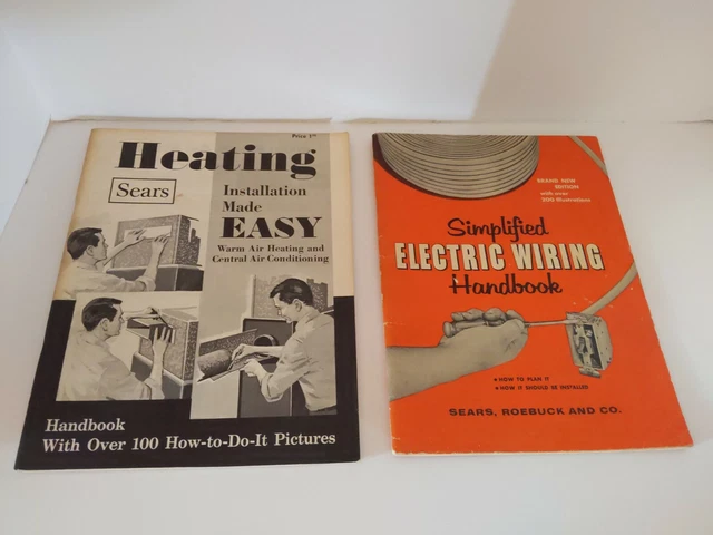 Cableado eléctrico de instalación de calefacción de los manuales Sears Handyman de colección de los años 50/60