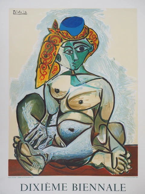 Pablo PICASSO (d’après) - Femme au bonnet turc, 1974 - Affiche lithographie sign