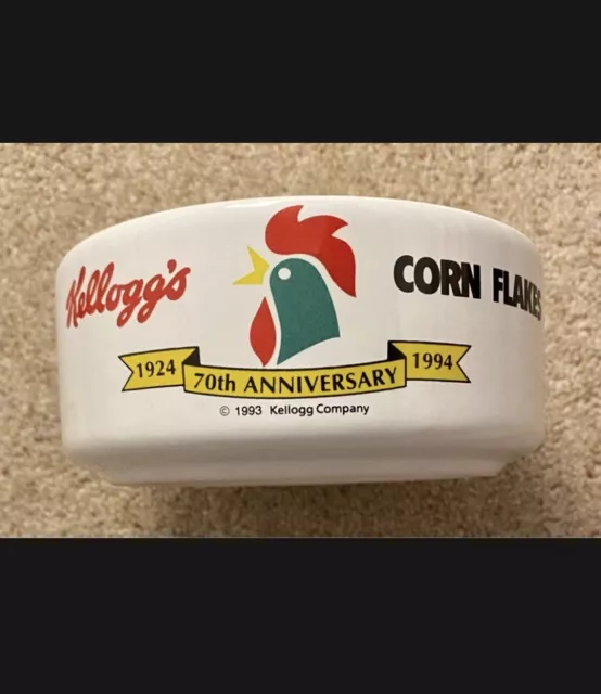 Kellogg's Corn Flakes Cereal Bowl 70th Anniversary 1924-1994