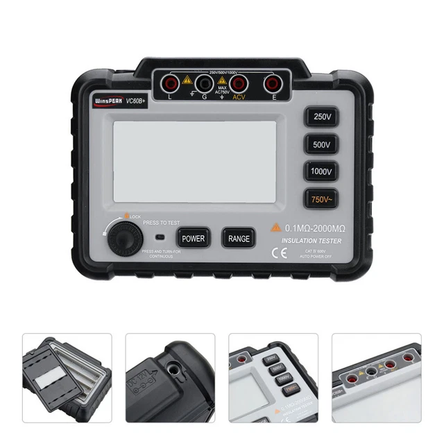 1 set megohmmetro digitale con tester resistenza isolamento di prova