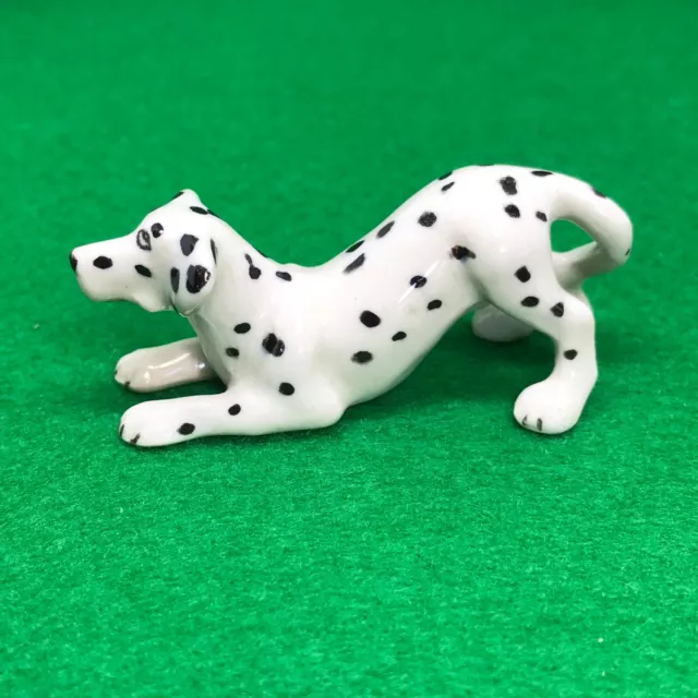 Tiny Dalmatian Miniature Figurine Ceramic Handmade Collectible Decor Home Doll 2