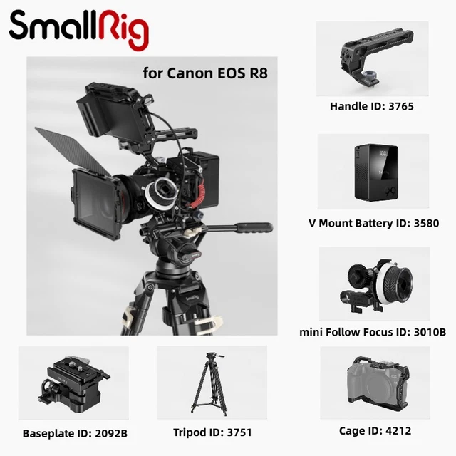 Camera Rig Fro R8 SMALLRIG ADVANCED CAGE Kit for Canon EOS R8 Tripod Shooting with V ...