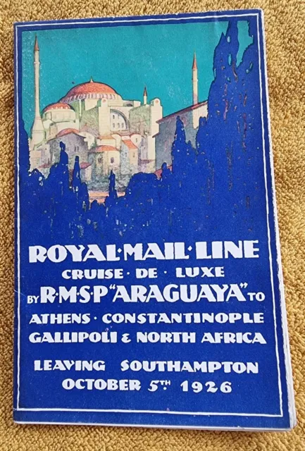 1926 R.M.S.P Araguaya Royal Mail Line Brochure Incl Deck Plan Cruise De Luxe