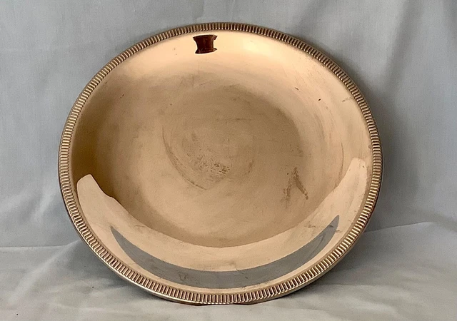 Ancien Plateau De Service Jean COUZON Métal Inox + Anses Bois Vintage #C242 - France