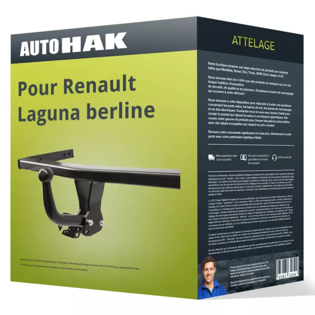 Attelage pour Renault Laguna berline III type BT démontable avec outil Auto Hak