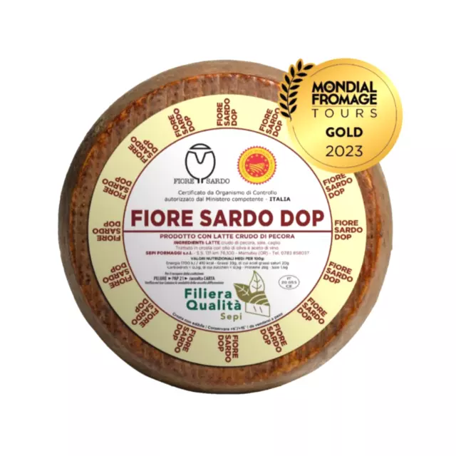 Formaggio Pecorino Sardo - Fiore Sardo Riserva DOP - 12 mesi - Mezza Forma