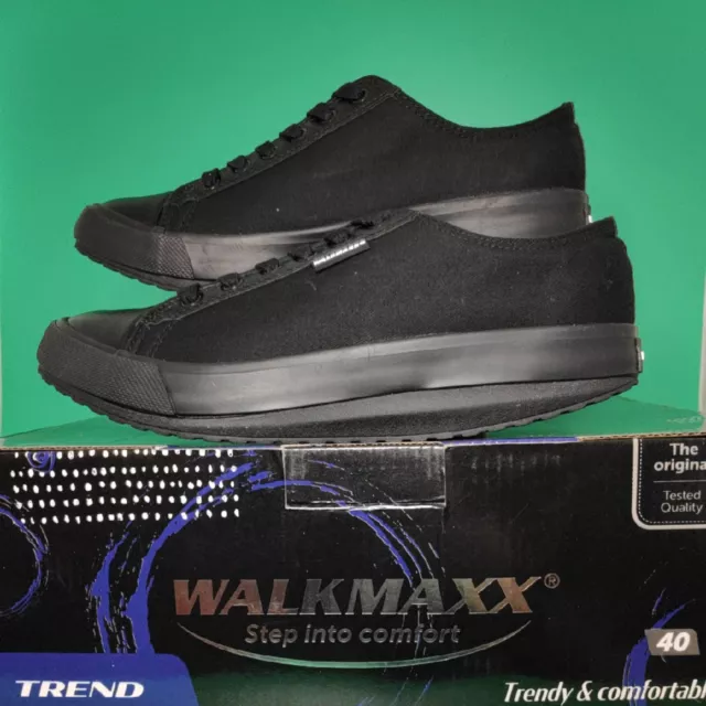 JML Walkmaxx Trend Freizeitschuhe Original schwarz, abgerundete Sohle UK Größe 6,5 Euro 40