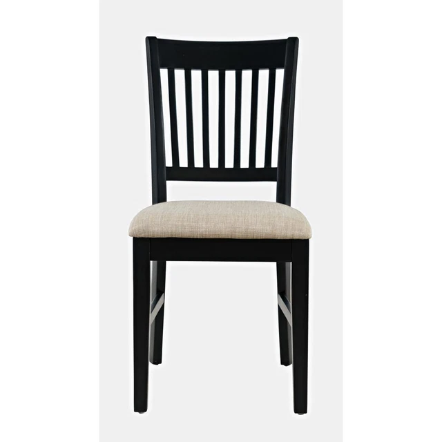 Craftsman Slat-Back Upholstered Desk Chair, Antique Black