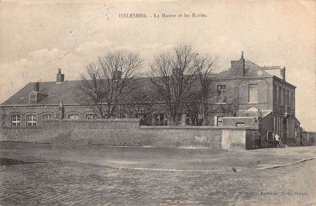 Carte Postale Ancienne Dept 59 Nord - Hélesmes la Mairie et les Ecoles