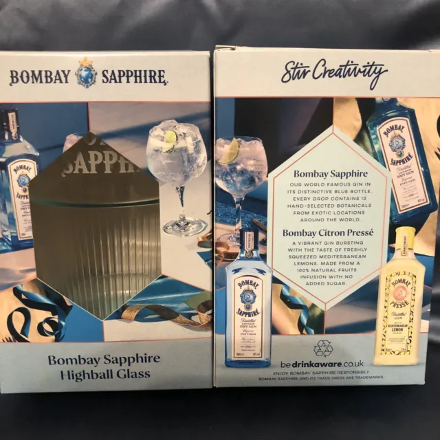 2 x Bombay Sapphire Gin Highball  Glass Brand New , Individually Boxed