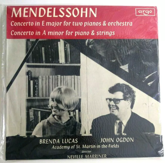 1970 UK ARGO ZRG 605 MENDELSSOHN CONCERTO For Two Pianos LUCAS + ODGON Stereo