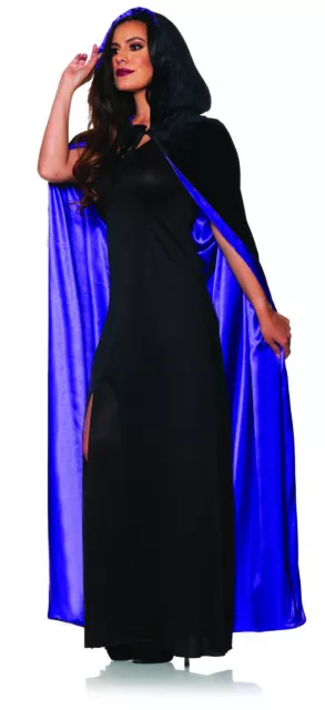 Velvet Hooded Cape With Purple Satin Lining Adult Halloween Costume Accessory