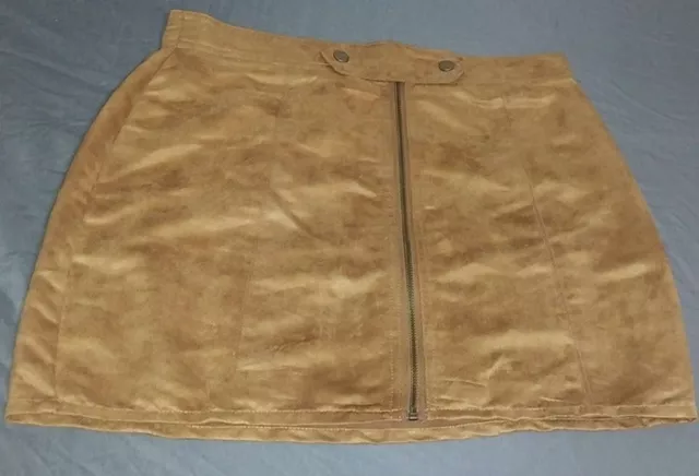 NWT Vintage Y2K Rue21 Brown Faux Suede Mini Skirt Size Medium