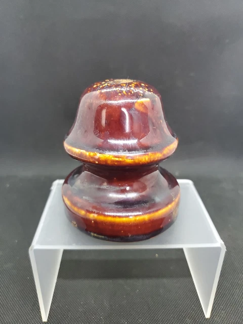 Vintage Brown Ceramic Insulator Mushroom Cap Screw