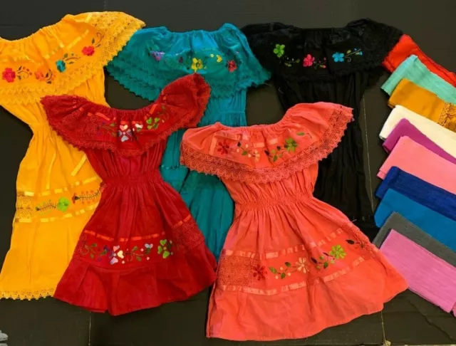2 Piece Girl's Mexican Dress with Sash Perfect Birthday Dress, Fiesta Dress