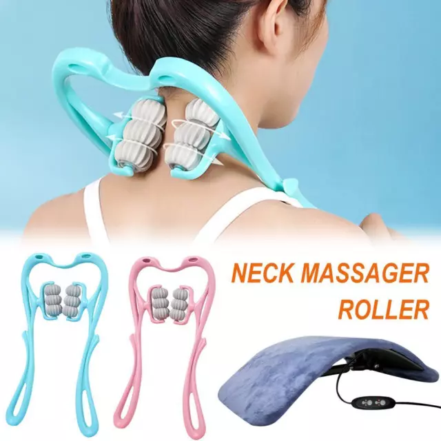 6 Roller Neck Shoulder Massager Point Pressure Trigger Muscle Relaxation Relief.