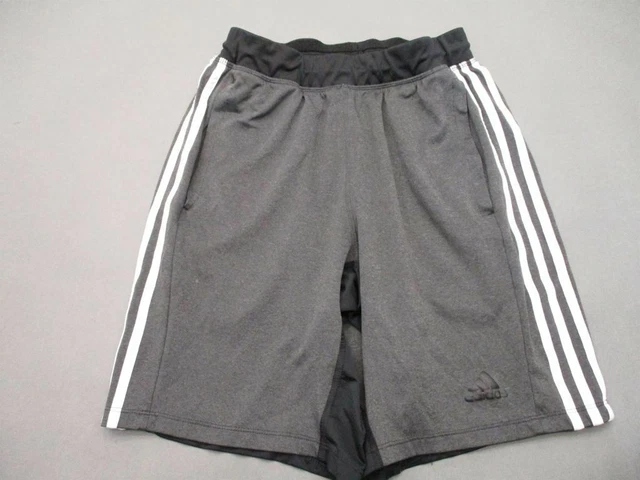 Adidas Size S(10-12) Boys Gray Athletic Climalite w/Pockets Track Shorts T989