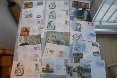 lot de 22 FDC enveloppe carte postale premier jour de France