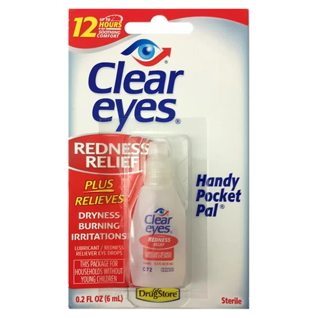 12 Pack Clear Eyes Tropfen Anti-rötung 5.9ml6 ML Ablaufdatum 2024 bis Zu 12 Hrs