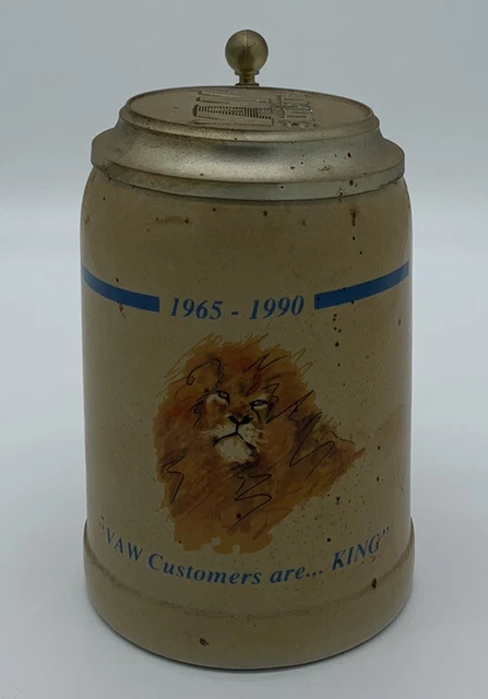 Vintage 1990 Gerz 94% Zinn VAW Aluminum 25th Anniversary Lidded Stein Germany