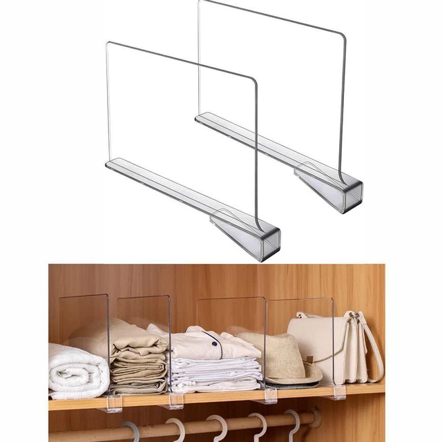 CLEAR ACRYLIC SHELF Dividers Storage Shelves Divider Wardrobe ...