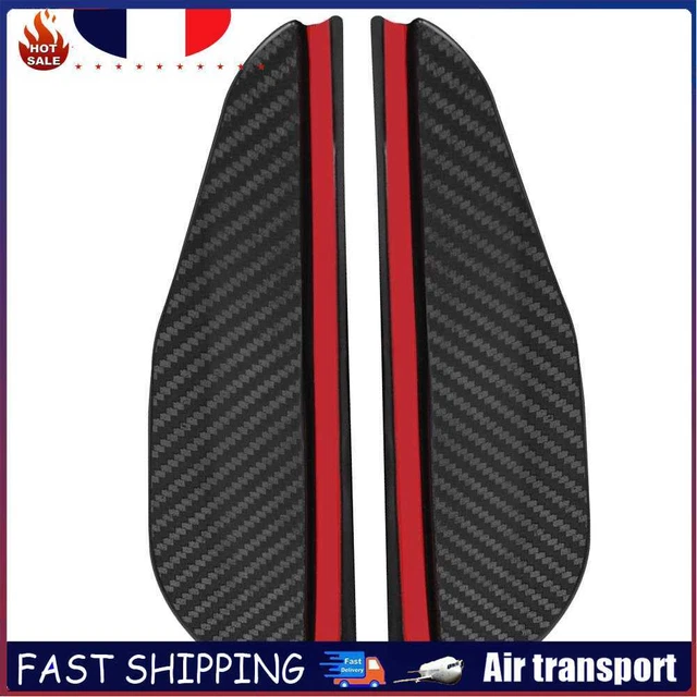 2pcs Carbon Fiber Look Car Side Mirror Rain Visor Snow Guard Weather Shield