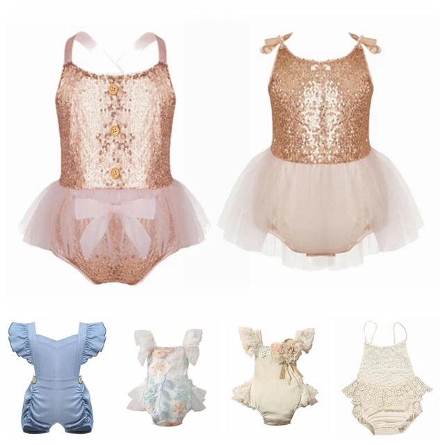 Baby Girls Casual Romper Infant Lace Flower Bodysuit Newborn Summer Jumpsuit Top