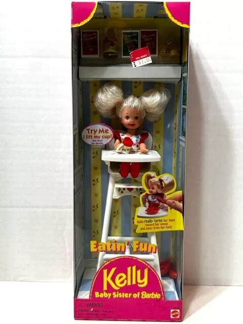 Eatin' Fun Kelly Doll Barbie's Baby Sister Play Set 18582 Vtg Mattel 1997 NRFB