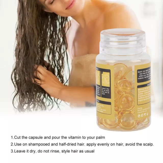 (Yellow)Hair Care Vitamin Capsules Moisturizing Anti Frizz Hair Damage SG5
