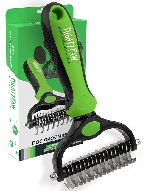 Dog Grooming Brush | Pet Undercoat Dematting Rake with Rounded Teeth. Dog Comb f