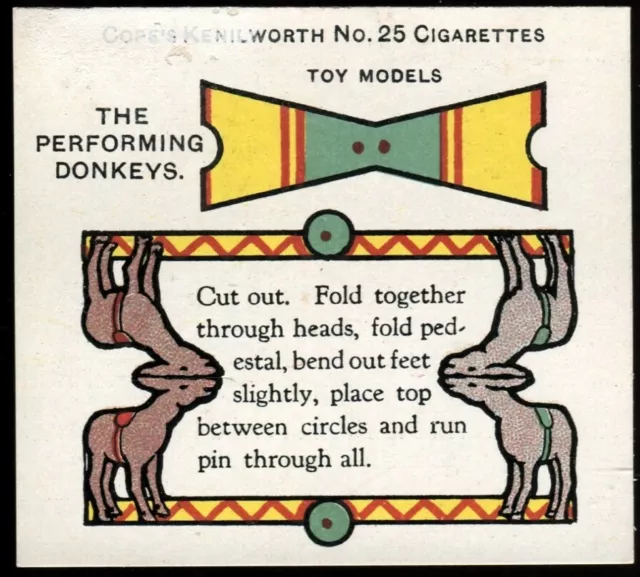 Tobacco Card, Cope, TOY MODELS COUNTRY FAIR, 1925, Performing Donkeys