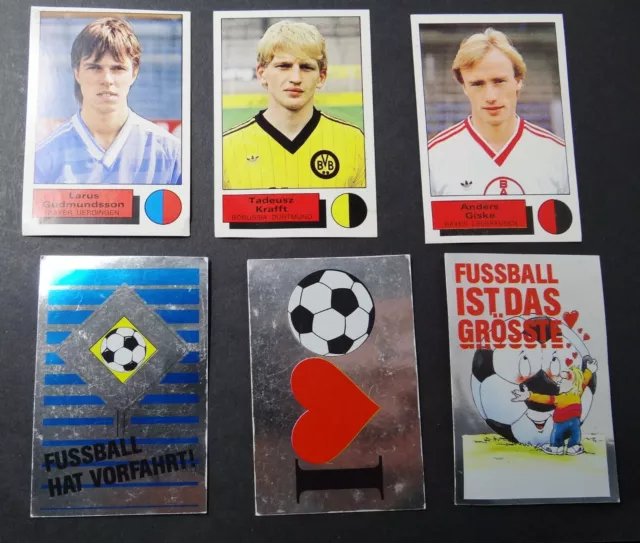 6 Piece Panini Collecting Images Foot Ball 86 Bundesliga 1986 Fan-Stickers