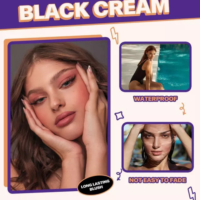 Black Blush Brighten Skin Tone Waterproof Non Greasy Long-lasting Makeup A8 E9A8 3