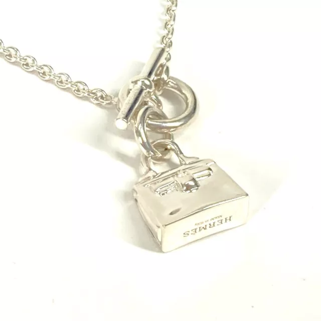 HERMES Kelly Amulet Pendant Accessories Chain Necklace SV925 Silver