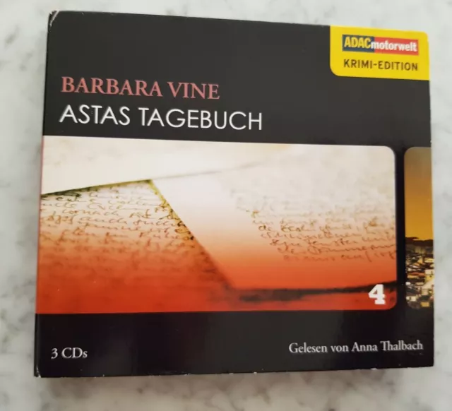 Hörbuch ASTAS TAGEBUCH Barbara Vine Krimi 3CDs Deutsch gelesen von AnnaThalbach