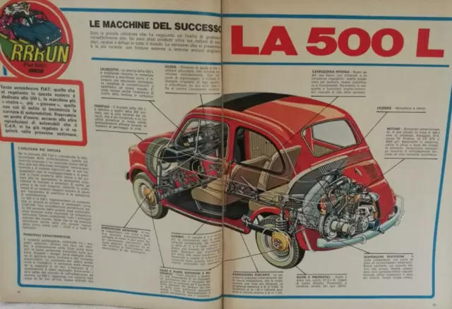Fiat 500 L Scheda Tecnica Disegno Corriere Dei Ragazzi 1972