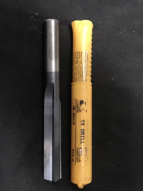 Kennametal TX Drill 14mm .551” Solid Carbide Coolant Drill. 4XD Straight Flute