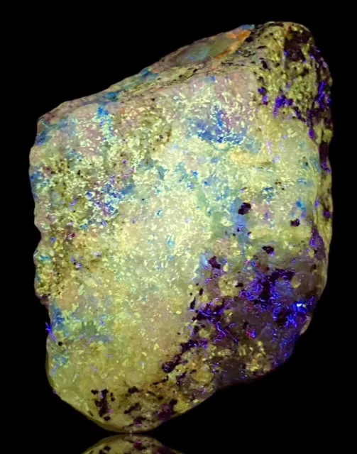 66 Gm Beautiful Rare  Fluorescent  Blue Afghanite With Pyrite Specimen- AFG