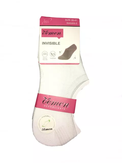 6 a 24 paires de socquettes INVISIBLES - Homme ou femme - blanc ou noir