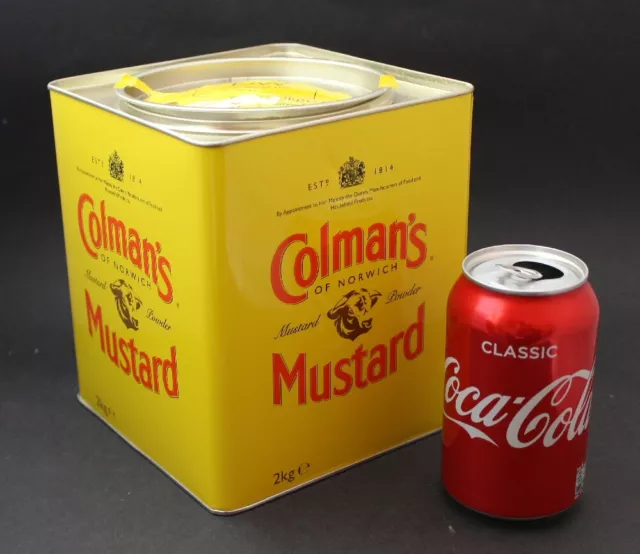 Retro Vintage Stil Dekoration ORIGINAL COLMANS SENFDOSE (leer) (sehr groß)