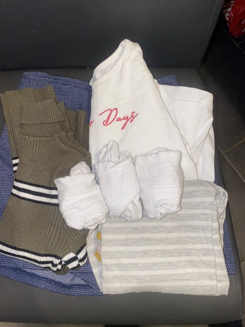 Girls Clothes Bundle Age 7-8yrs 8 Items. (4 New ,socks & Jumper)