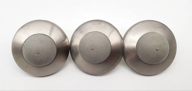 Vintage Wall Door Stop Satin Stainless Steel Glynn Johnson 2in Lot of 3 NOS