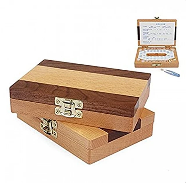 Baby Teeth Box Preservation Lanugo Collection Box Green Creative Wood Personalit