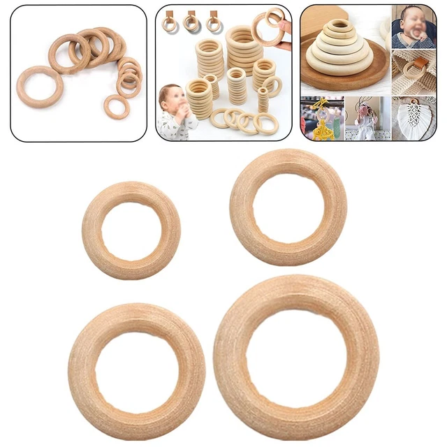 Anneaux plats en bois naturel inachevé de 6cm, 10 pièces, cercle pour bricolage artisanal, pendentif d'anneau et connecteurs, fabrication de bijoux