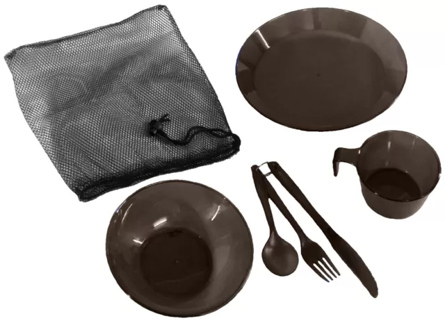 TAS Grey Polycarbonate Mess Kit Plate,Bowl,Mug,KFS Camp Sets Cadet/Picnic